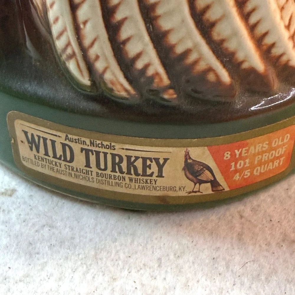 Vintage 70s Wild Turkey Flight Series Decanter Austin Nichols Rustic Collectible
